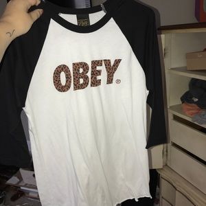 OBEY quarter length shirt. Super cute!!! WORN 1X